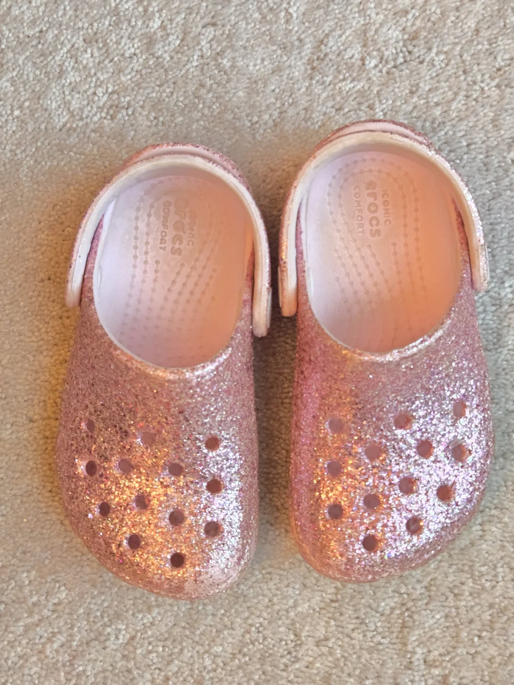 Crocs Kids' Classic Glitter Clogs - Pink